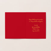Dorée Carte chinoise d'anniversaire "bénédiction" (Intérieur)