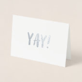 Dorée Carte d'accueil simple Brosse Stroke Silver Foil - (Devant)