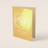 Dorée Carte d'affichage du 50e anniversaire du Mariage (Devant)