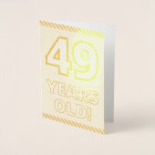 Dorée Carte d'anniversaire "49 ANS!" en dorure gras (Devant)