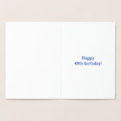 Dorée Carte d'anniversaire "49 ANS!" en dorure gras (Intérieur)