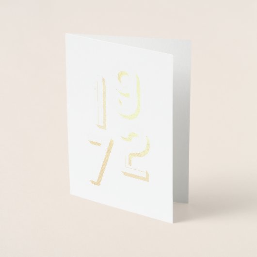 Dorée Carte d'anniversaire 50 ans - Année de naissance 1 (Devant)
