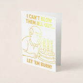 Dorée carte d'anniversaire amusante (Devant)