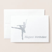 Dorée Carte d'anniversaire Ballerina (Devant avec enveloppe)