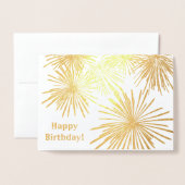 Dorée Carte d'anniversaire de conception Fireworks (Devant avec enveloppe)