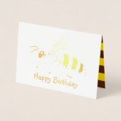 Dorée Carte d'anniversaire de la fête des abeilles (Devant)