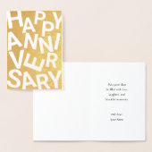 Dorée Carte d'anniversaire de mariage Lettres Brouillées (Affichage)