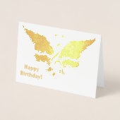 Dorée Carte d'anniversaire de papillon musical (Devant)