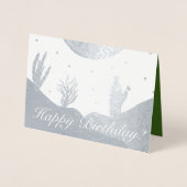 Dorée Carte d'anniversaire Desert Cactus Dune et Doodles (Devant)