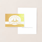 Dorée Carte d'anniversaire du 50e mariage en or du cygne (Affichage)