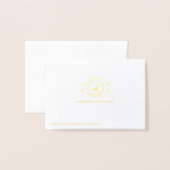 Dorée Carte d'anniversaire du 50e mariage en or du cygne (Derrière avec enveloppe)