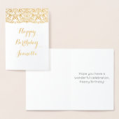 Dorée Carte d'anniversaire en feuille, carte d'anniversa (Affichage)