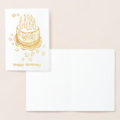 Dorée Carte d'anniversaire Foil au gâteau (Affichage)