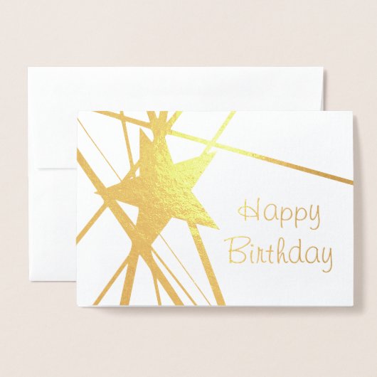 Dorée Carte d'anniversaire Foil Shining Star (Devant avec enveloppe)