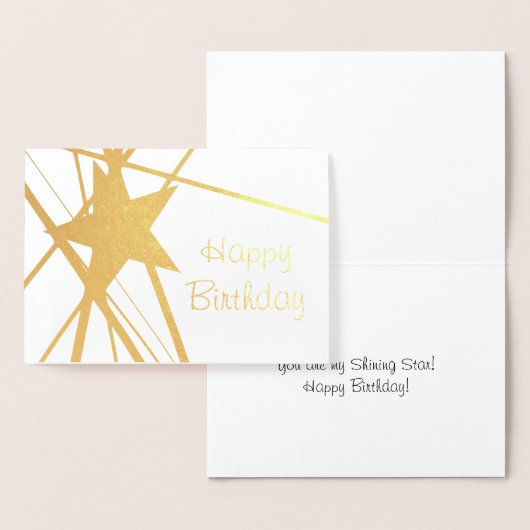 Dorée Carte d'anniversaire Foil Shining Star (Affichage)