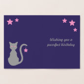 Dorée Carte d'anniversaire Gray Cat Foil (Intérieur)