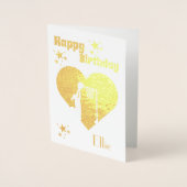 Dorée Carte d'anniversaire Netball de feuille d'or perso (Devant)