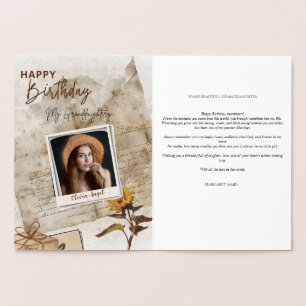 Dorée Carte d'anniversaire personnalisée avec photo de g