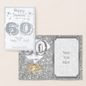 Dorée Carte d'anniversaire personnalisée du 60e Mariage (Affichage)