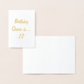 Dorée Carte d'anniversaire pour filles (Affichage)