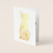 Dorée Carte d'anniversaire Rainbow Cat Foil (Devant)