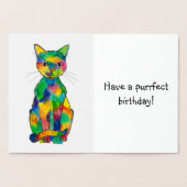 Dorée Carte d'anniversaire Rainbow Cat Foil (Intérieur)