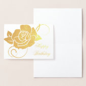 Dorée Carte d'anniversaire Rose (Affichage)