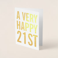 Carte d'anniversaire très heureuse pour 21 ans