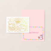 Dorée Carte d'anniversaire Unicorn et Pony (Affichage)