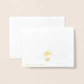 Dorée Carte d'annonce de naissance avec bébé (Derrière avec enveloppe)