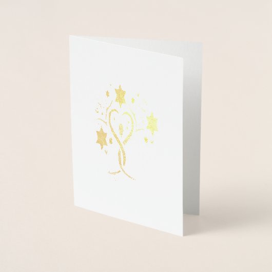 Dorée Carte d'arbre à vie de l'étoile juive (Devant)