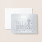 Dorée Carte d'art de ligne de train à vapeur (Devant avec enveloppe)