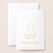 Dorée Carte de banquet Merci de l'entraîneur de baseball (Derrière avec enveloppe)