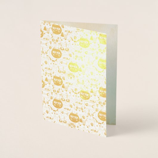 Dorée carte de chats coquins (Devant)