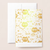 Dorée carte de chats coquins (Derrière avec enveloppe)