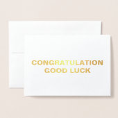 DORÉE CARTE DE CONGRATURATION DE COULEUR D'OR SIMPLE (Devant avec enveloppe)