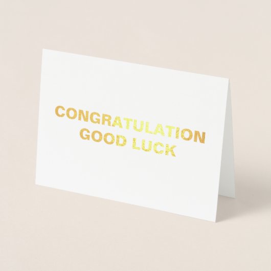 DORÉE CARTE DE CONGRATURATION DE COULEUR D'OR SIMPLE (Devant)