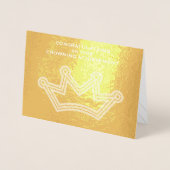 Dorée Carte de couronnement en feuille d'or (Devant)