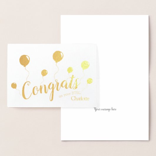Dorée Carte de félicitations BTEC (Affichage)