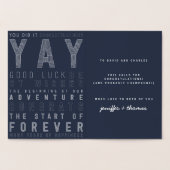 Dorée Carte de félicitations de mariage avec typographie (Intérieur)