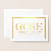 Dorée carte de félicitations pour le GCSE (Devant avec enveloppe)
