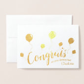 Dorée Carte de félicitations pour le test de conduite (Devant avec enveloppe)