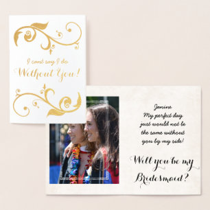 Dorée Carte de femme de chambre personnalisée Gold Foil