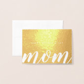 Dorée Carte de fête des mères simple et élégante en feui (Devant avec enveloppe)