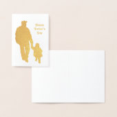 Dorée Carte de Fête des pères Papa 'n' Kiddo Silhouette  (Affichage)