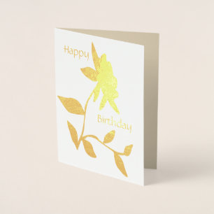Dorée Carte de feuille d'anniversaire