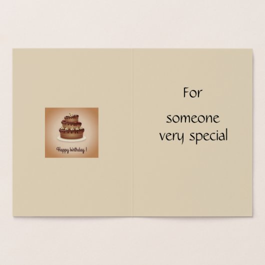 Dorée Carte de feuille d'anniversaire (Intérieur)