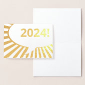 Dorée Carte de feuille d'or à bulle comique 2024 (Affichage)