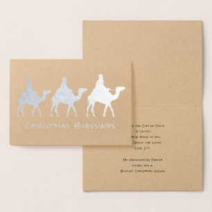 Dorée Carte de fiançailles de Noël pour trois hommes sag