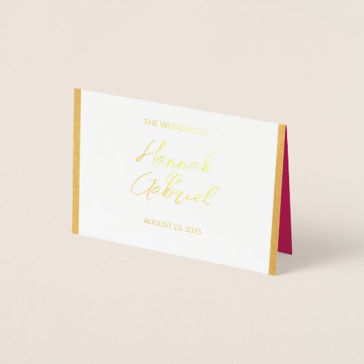 Dorée Carte de fidélité de réponse RSVP de mariage (Devant)
